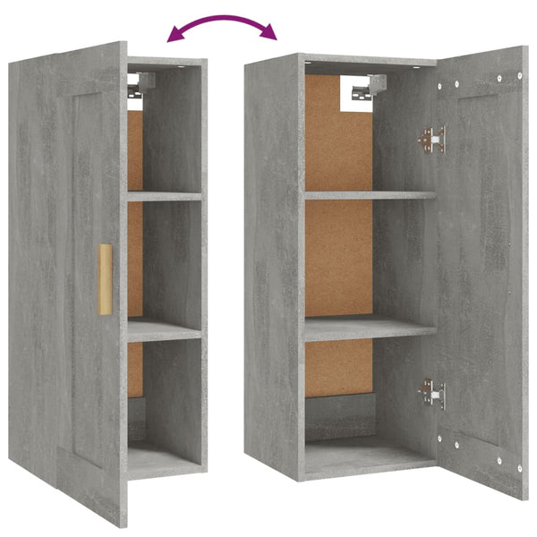 Wandschrank Betongrau 35x34x90 cm