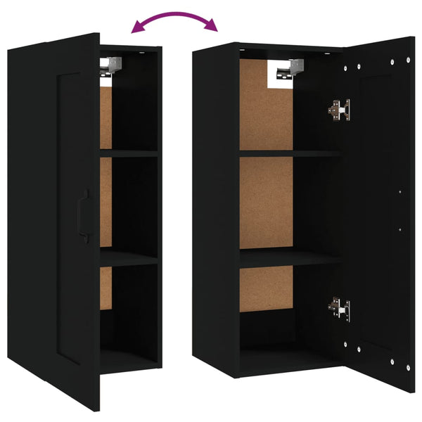 Hängeschrank Schwarz 35x34x90 cm