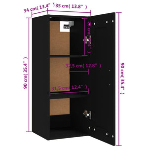 Hängeschrank Schwarz 35x34x90 cm
