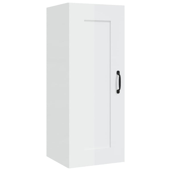 Hängeschrank Weiß Hochglanz 35x90 cm