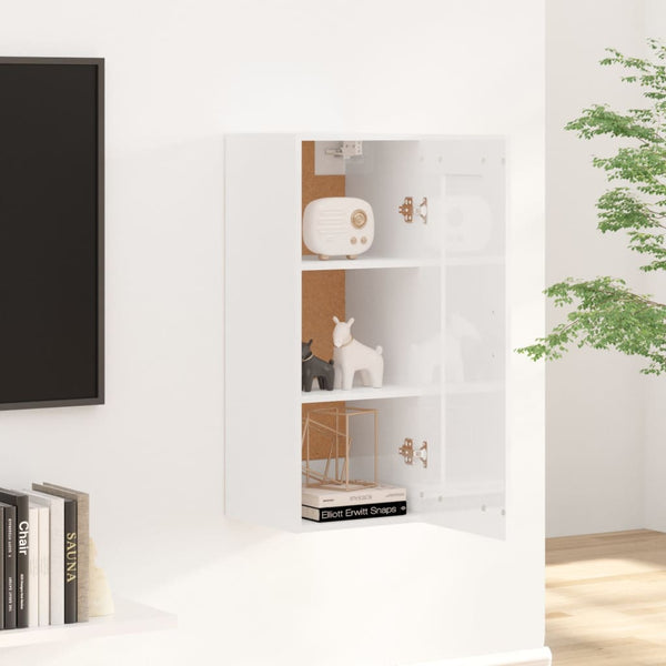 Hängeschrank Weiß Hochglanz 35x90 cm