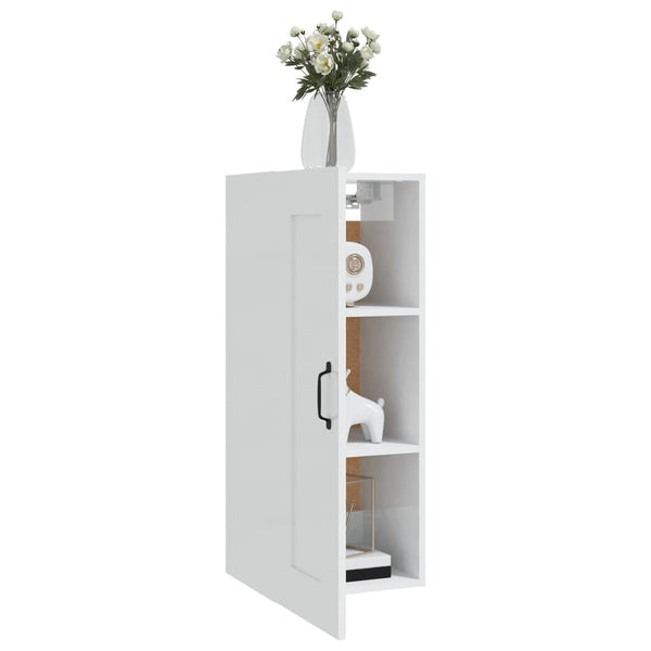 Hängeschrank Weiß Hochglanz 35x90 cm