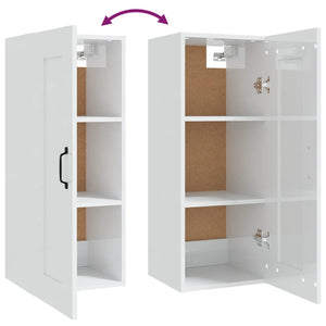 Hängeschrank Weiß Hochglanz 35x90 cm