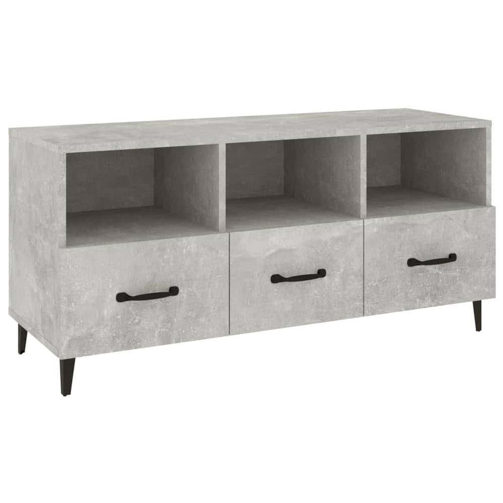 vidaXL Meuble TV gris béton 102x35x50 cm Aggloméré
