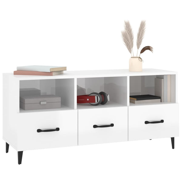 TV-Schrank Hochglanz Weiß 102 cm