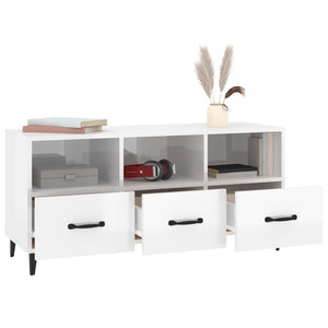 TV-Schrank Hochglanz Weiß 102 cm