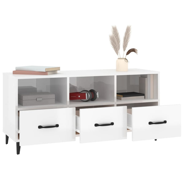 TV-Schrank Hochglanz Weiß 102 cm