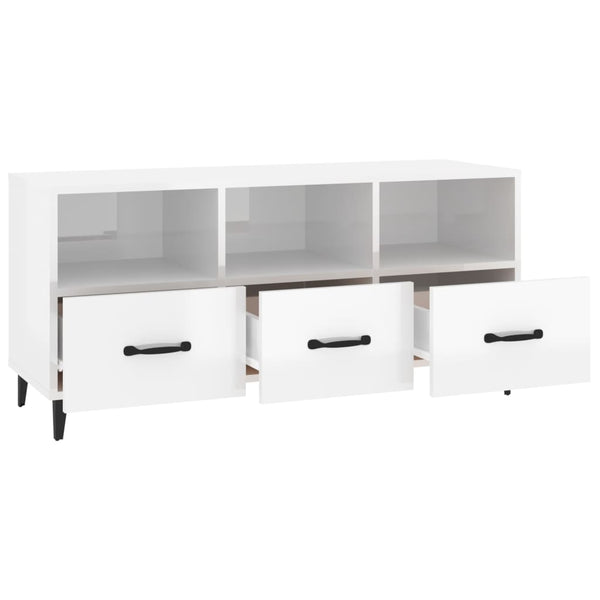 TV-Schrank Hochglanz Weiß 102 cm