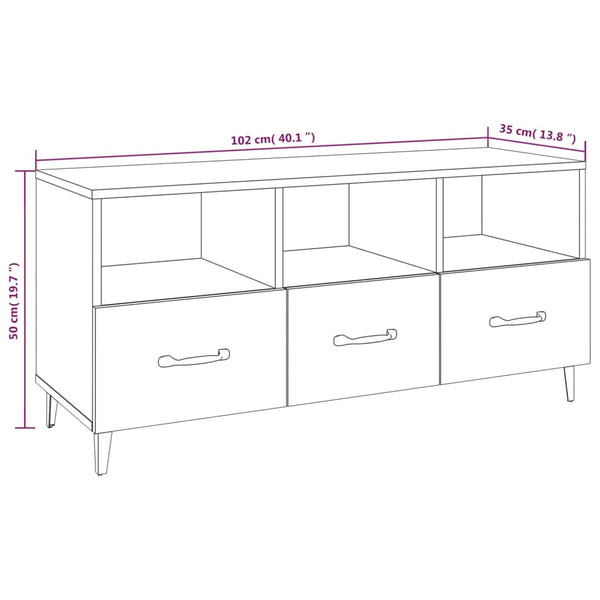TV-Schrank Hochglanz Weiß 102 cm