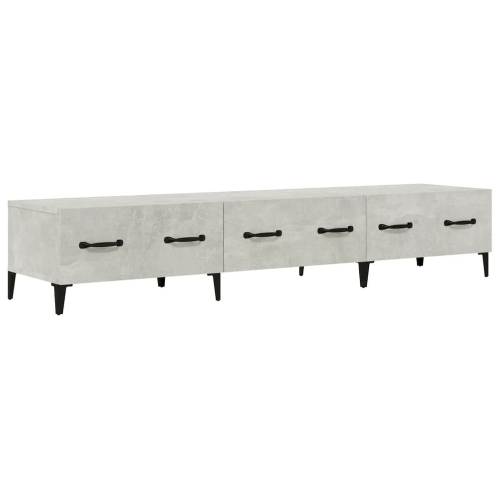 vidaXL TV Cabinet Concrete Grey 150x34.5x30 cm Engineered Wood