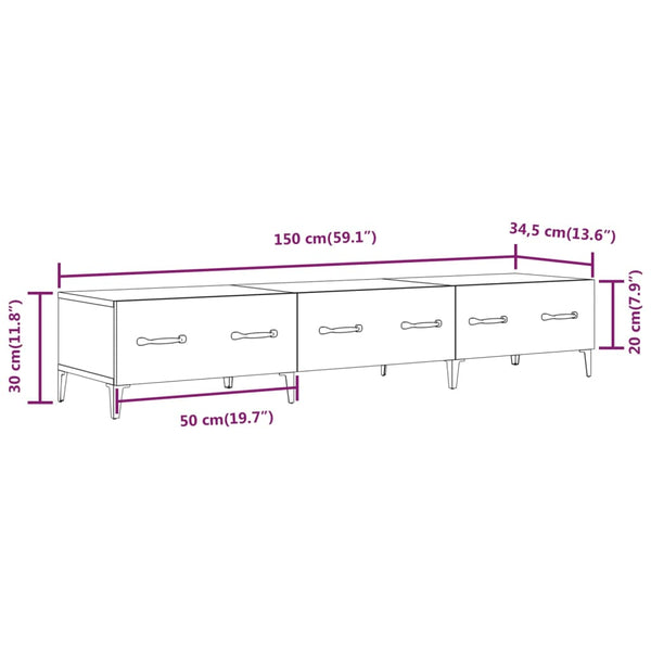 TV-Schrank Hochglanz Weiß 150 cm
