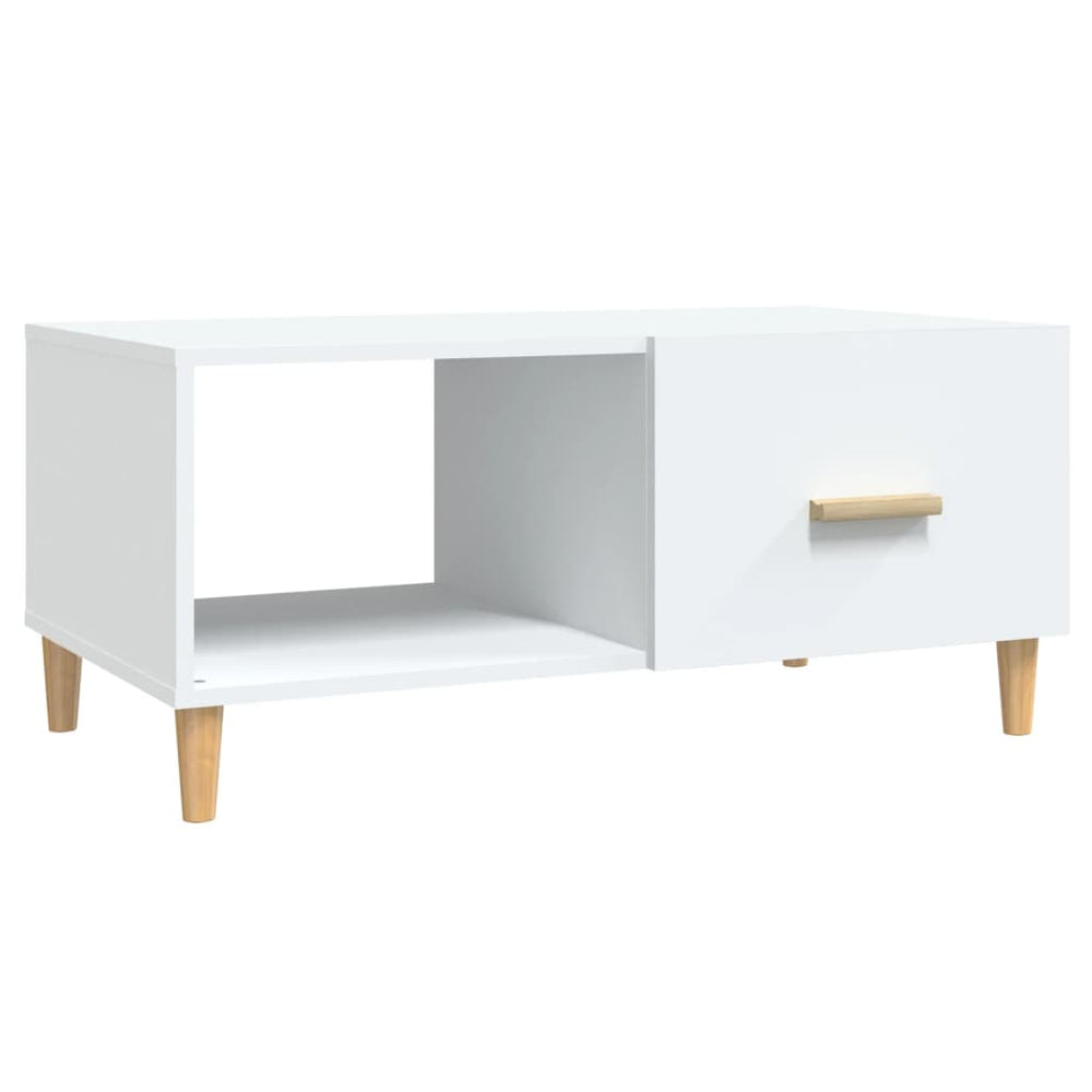 vidaXL Table basse Blanc 89,5x50x40 cm Bois d'ingénierie