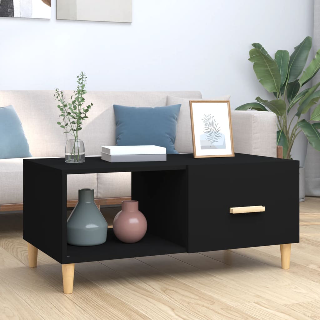 Schwarzer Couchtisch 89,5x50x40 cm