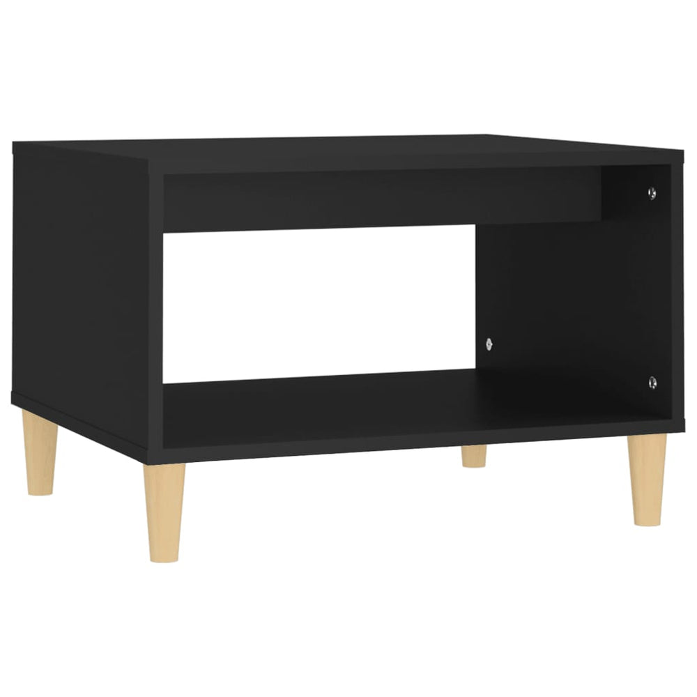 vidaXL Table basse noire 60x50x40 cm en bois d'ingénierie