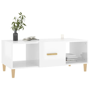 Couchtisch Hochglanz Weiß 102x50 cm