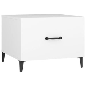 Weiße Couchtische mit Metallbeinen, 2er-Set