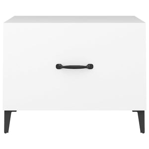 Weiße Couchtische mit Metallbeinen, 2er-Set