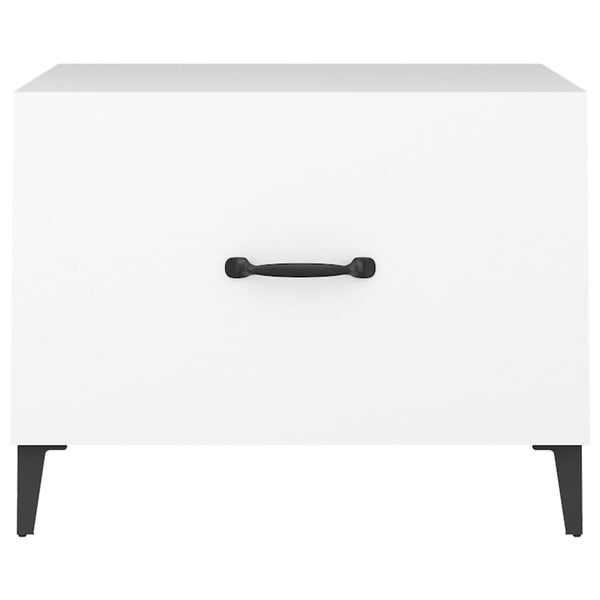 Weiße Couchtische mit Metallbeinen, 2er-Set