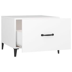 Weiße Couchtische mit Metallbeinen, 2er-Set
