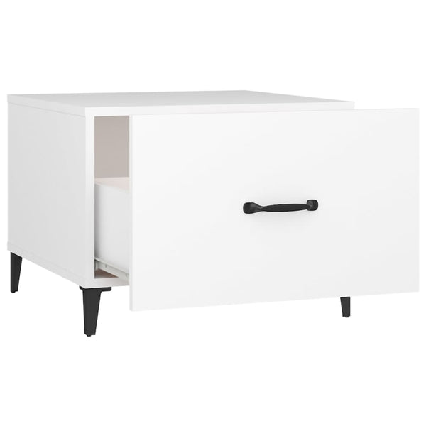 Weiße Couchtische mit Metallbeinen, 2er-Set