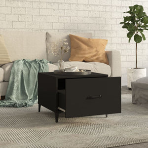 Schwarze Couchtische mit Metallbeinen, 2er-Set