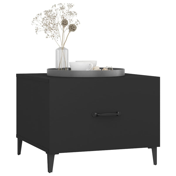 Schwarze Couchtische mit Metallbeinen, 2er-Set