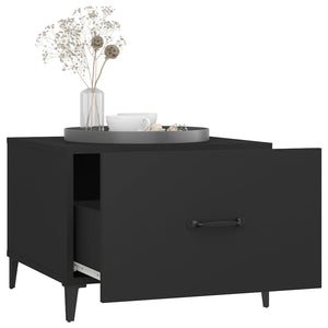 Schwarze Couchtische mit Metallbeinen, 2er-Set