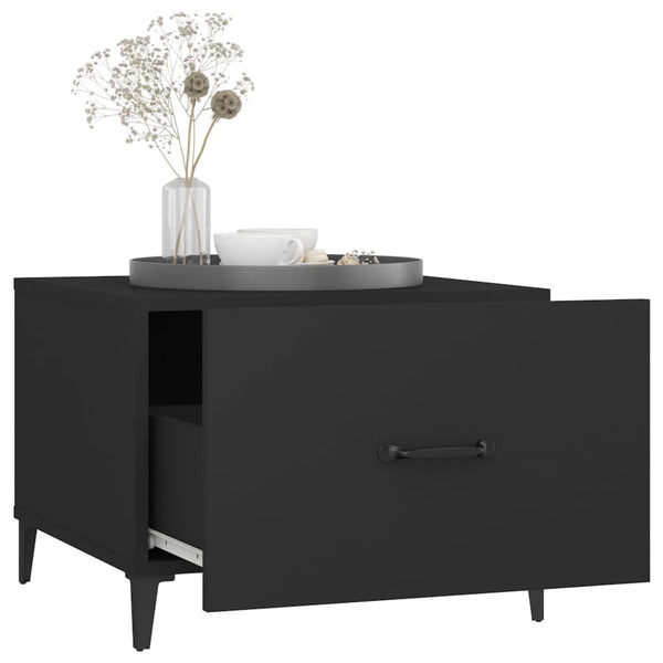 Schwarze Couchtische mit Metallbeinen, 2er-Set