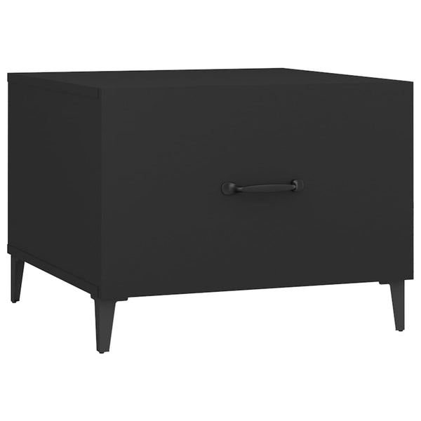 Schwarze Couchtische mit Metallbeinen, 2er-Set