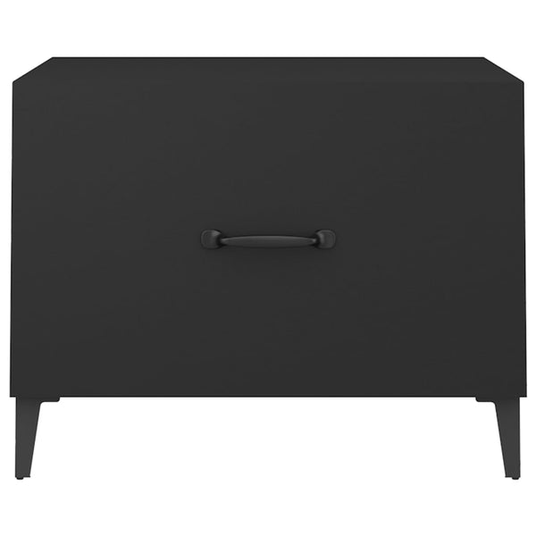 Schwarze Couchtische mit Metallbeinen, 2er-Set