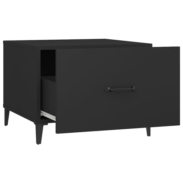 Schwarze Couchtische mit Metallbeinen, 2er-Set