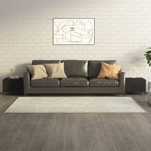 Schwarze Couchtische mit Metallbeinen, 2er-Set