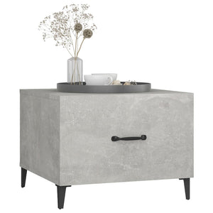 Betongraue Couchtische mit Metallbeinen, 2er-Set