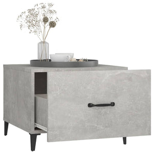 Betongraue Couchtische mit Metallbeinen, 2er-Set
