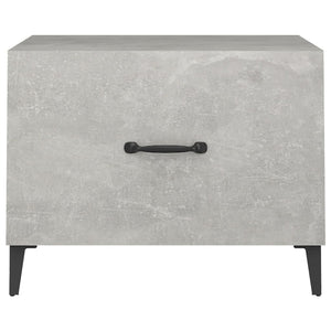 Betongraue Couchtische mit Metallbeinen, 2er-Set