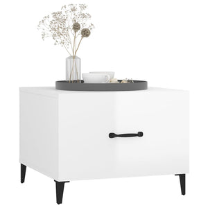 Couchtische Weiß Hochglanz mit Metallbeinen, 2er-Set