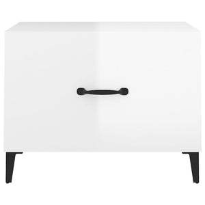 Couchtische Weiß Hochglanz mit Metallbeinen, 2er-Set
