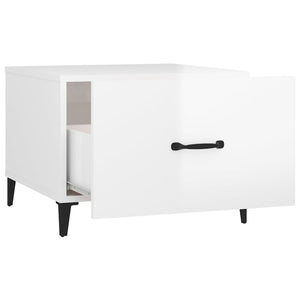 Couchtische Weiß Hochglanz mit Metallbeinen, 2er-Set
