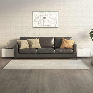 Couchtische Weiß Hochglanz mit Metallbeinen, 2er-Set