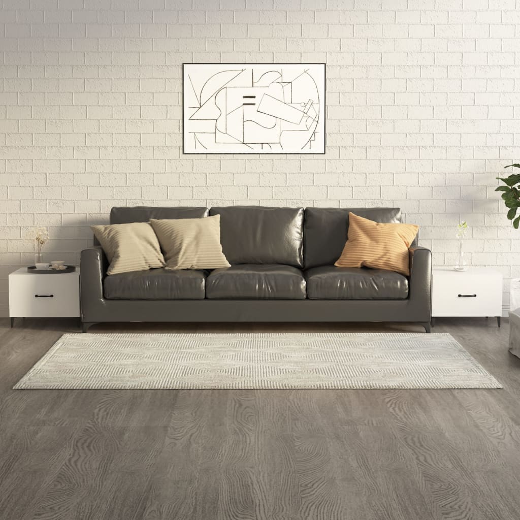 Couchtische Weiß Hochglanz mit Metallbeinen, 2er-Set