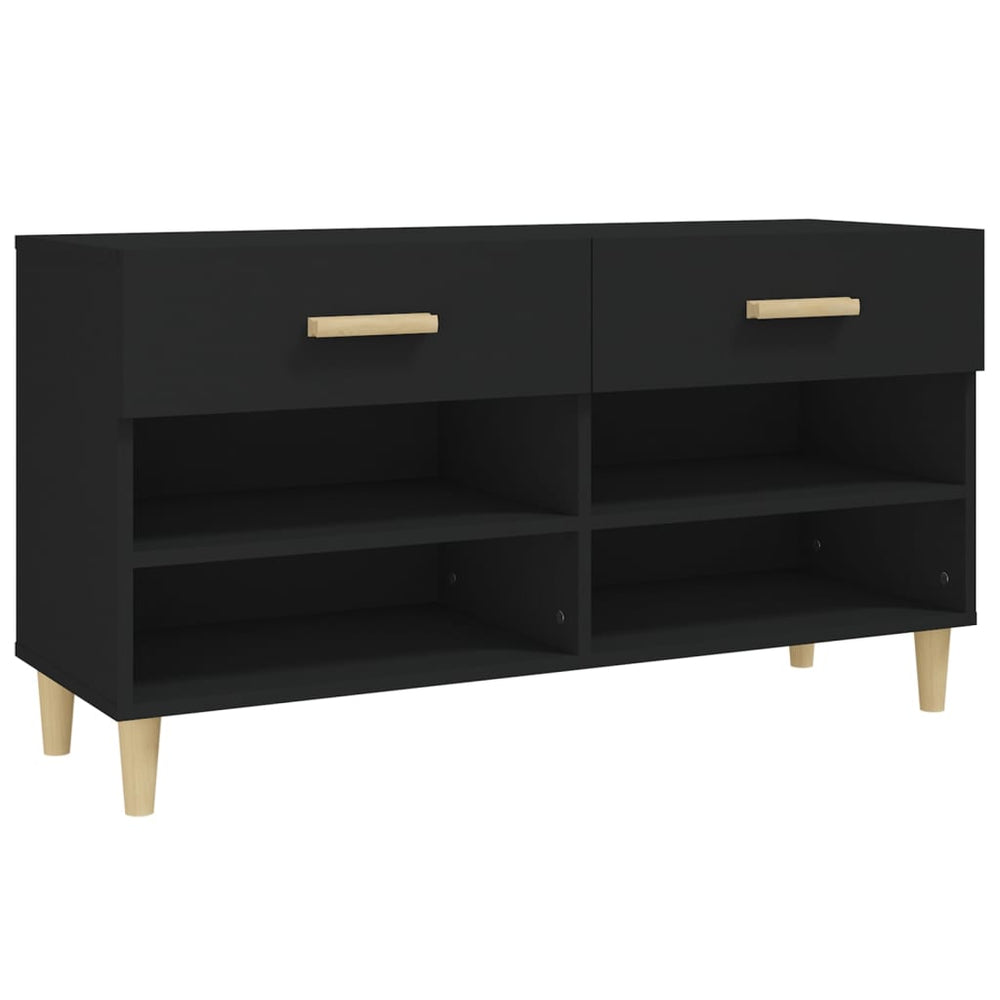 Schuhschrank Schwarz 102x35x55 cm