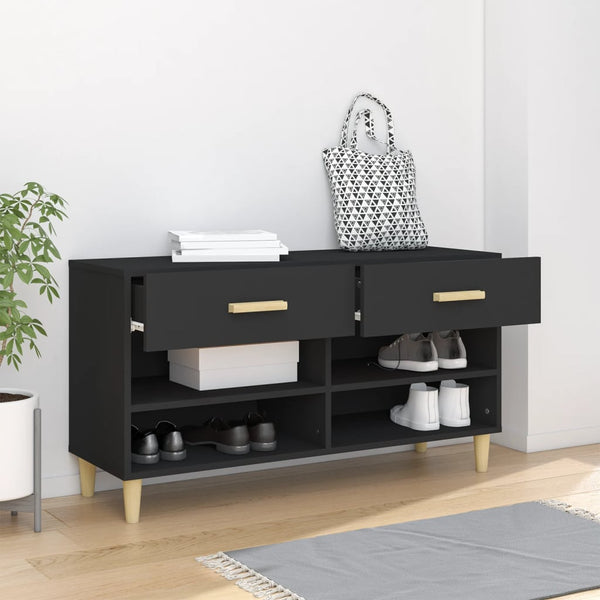 Schuhschrank Schwarz 102x35x55 cm