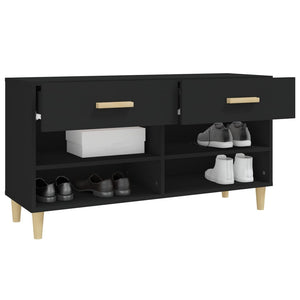 Schuhschrank Schwarz 102x35x55 cm