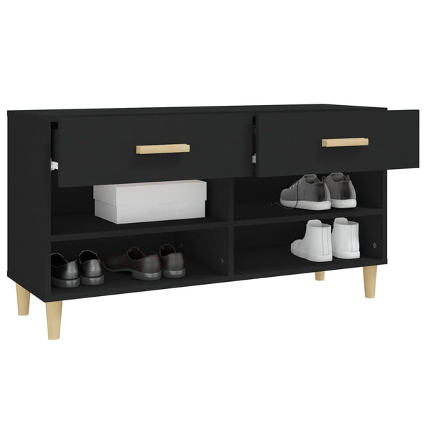 Schuhschrank Schwarz 102x35x55 cm