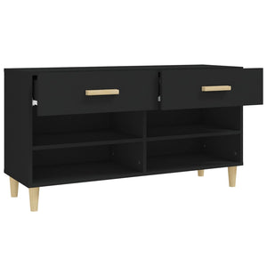 Schuhschrank Schwarz 102x35x55 cm