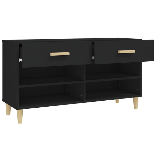 Schuhschrank Schwarz 102x35x55 cm