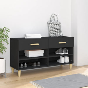 Schuhschrank Schwarz 102x35x55 cm