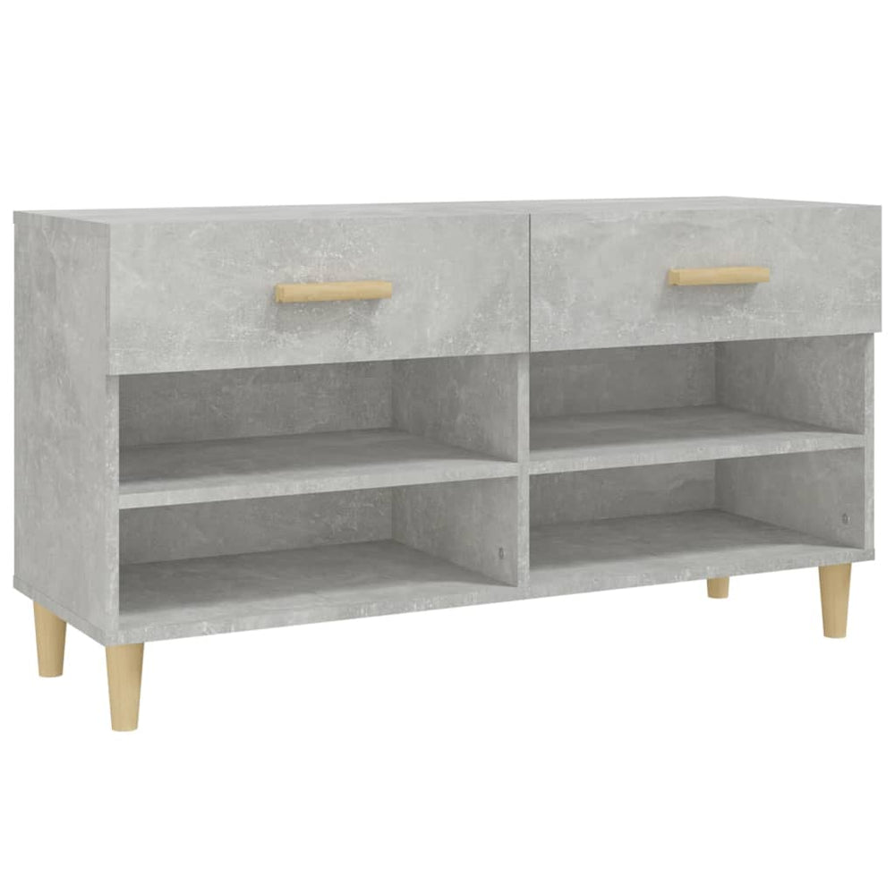 Betongrauer Schuhschrank mit Stauraum