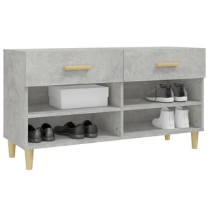 Betongrauer Schuhschrank mit Stauraum