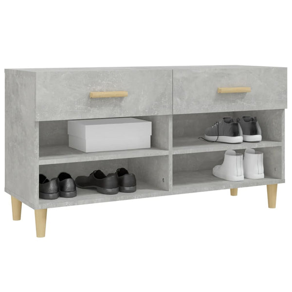Betongrauer Schuhschrank mit Stauraum